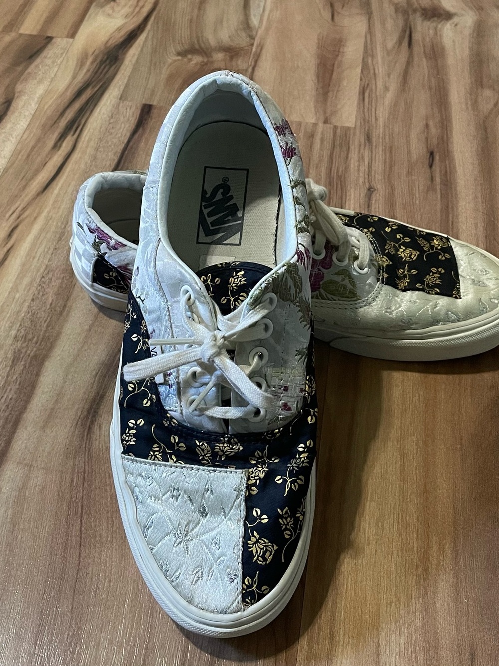 Vans Era Patchwork Floral Brocade Lace Low Top Skate Shoes Women 10